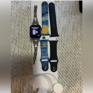 Apple Watch 2nd Gen 40mm, Midnight. EUC With Box 3 Bands With Charms Model A2726